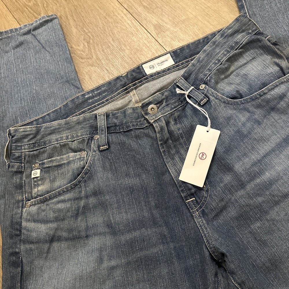 AG-ED Tellis Denim Jeans Men's Light Wash Skinny Designer 38x38*‎ NEW